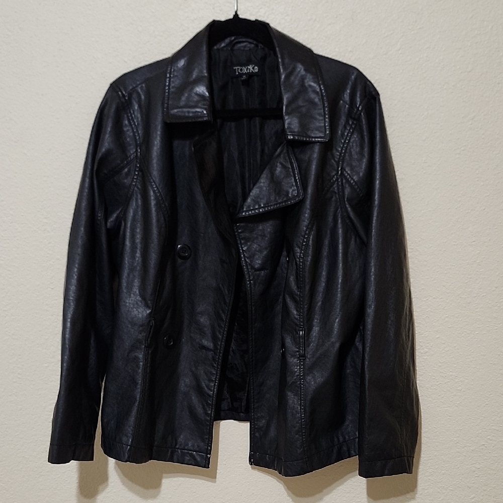 Toxik3 Black Faux Leather Jacket